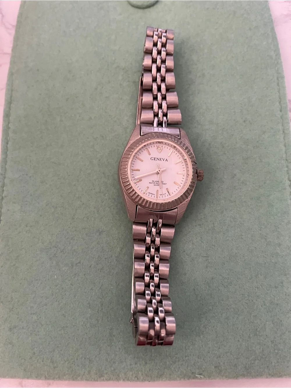 Geneva Silver-Tone Women's Bracelet Watch with White Dial - Roman Numerals